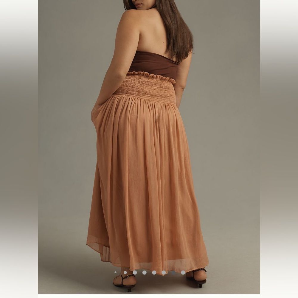 By Anthropologie smocked sheer maxi skirt - Picture 7 of 8
